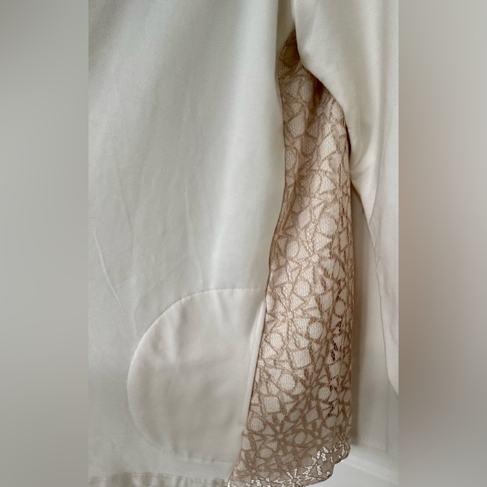 LOGO by Lori Goldstein White Lace Jacket - Picture 4 of 7